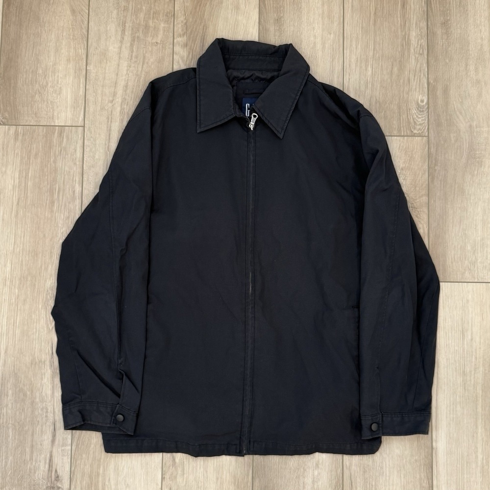 Gap Detroit Workwear Style Nylon Jacket Men's Size XXL Black Full Zip Y2K VTG